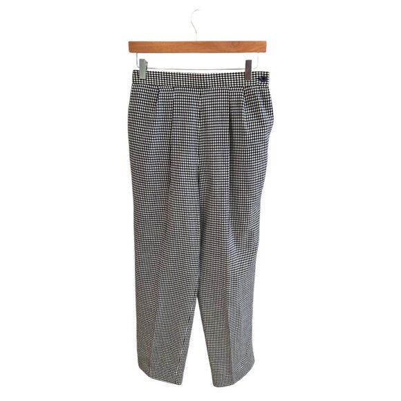 Pendleton Womens Classic Wool Houndstooth Trousers Size 8 Black & White - Picture 1 of 10